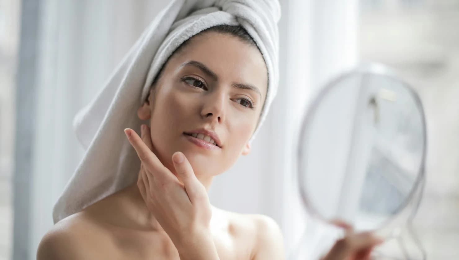 Woman with smooth skin after showering