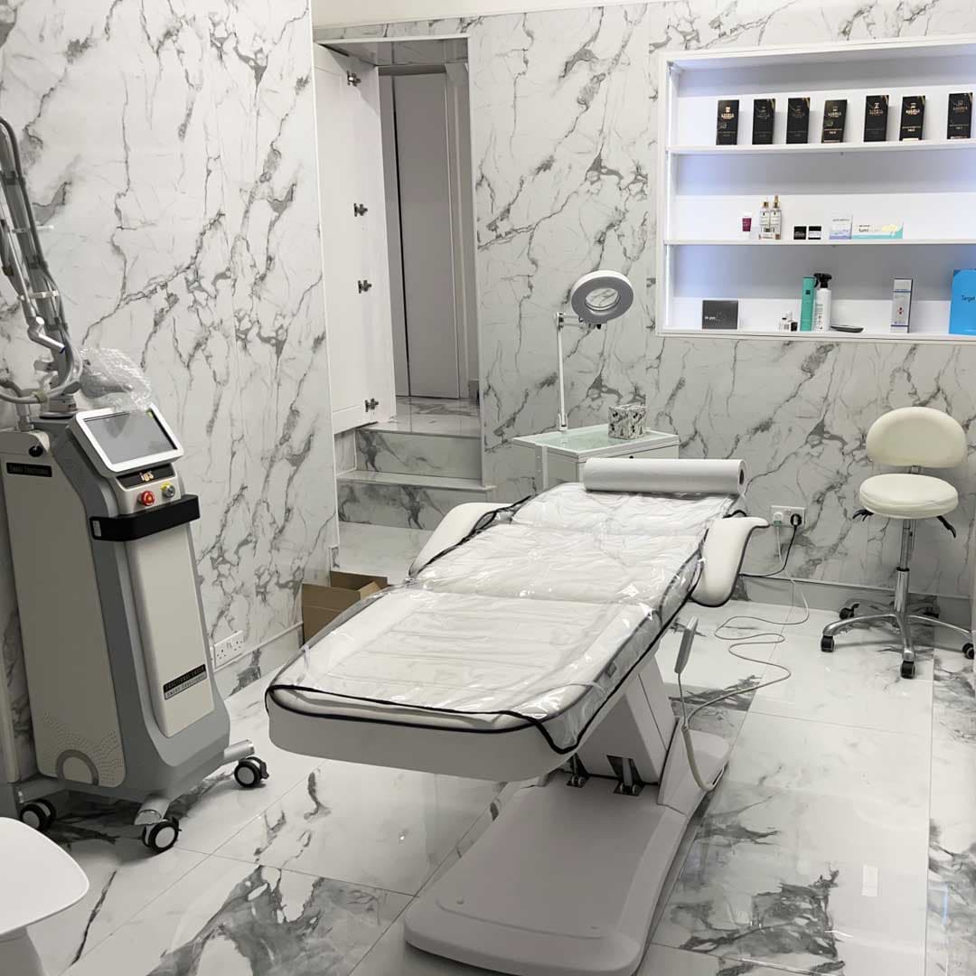 The treatment room at Skin Anatomy on Queen Street, Southwell, with the SmartXEL CO2 laser